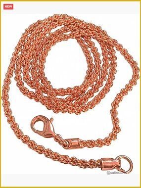 Pure Copper Diamond Cut Chain Necklace Heavy Solid Copper Statement Jewelry